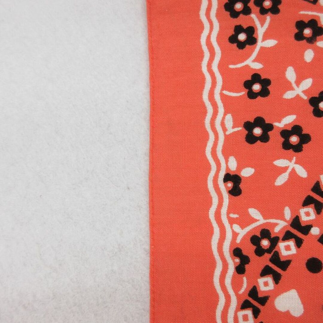 中古 ビンテージ バンダナ 70年代 70s クッキー柄 花柄 コットン 中古 ビンテージ バンダナ 70年代 70s クッキー柄 花柄 コットン