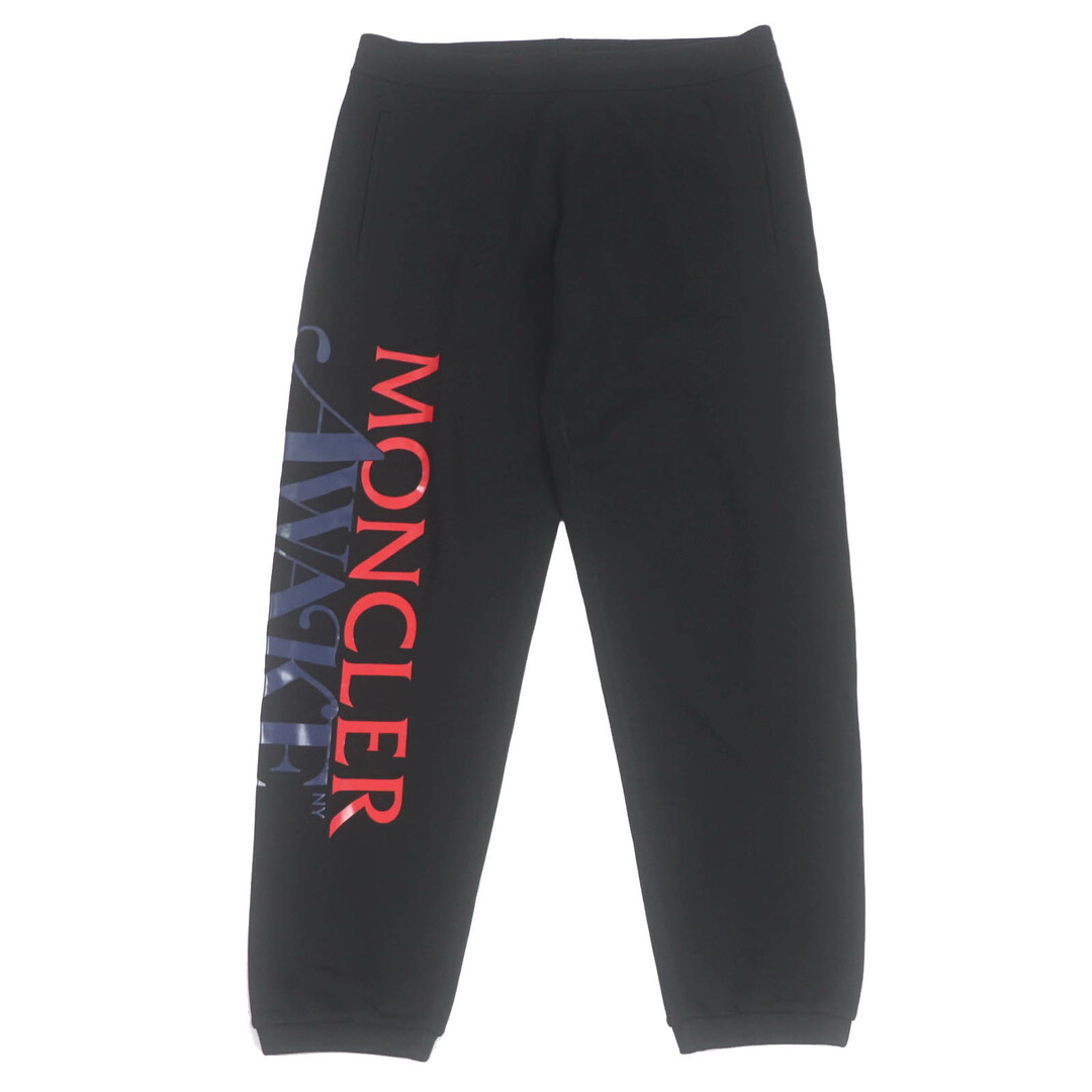 未使用品□MONCLER GENIUS 2 モンクレール ジーニアス 2 2021年製 PANTALONE コットン100％ ロゴプリント ワッペン スウェットパンツ ジョガーパンツ ブラック L 正規品 メンズ
