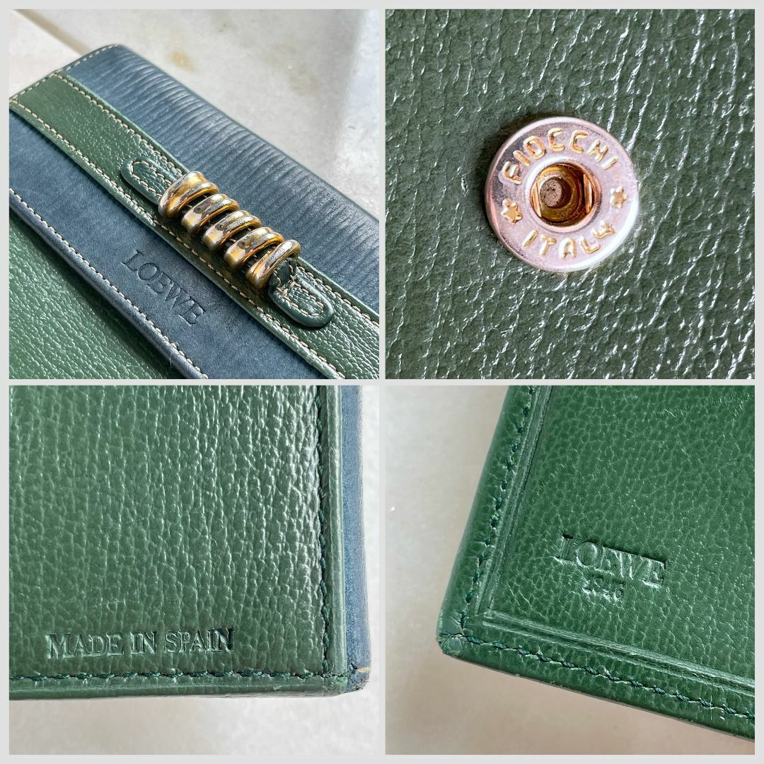 LOEWE(ロエベ)のLOEWE ロエベ ベラスケス レザー 折り財布 緑 グリーン Wホック レディースのファッション小物(財布)の商品写真