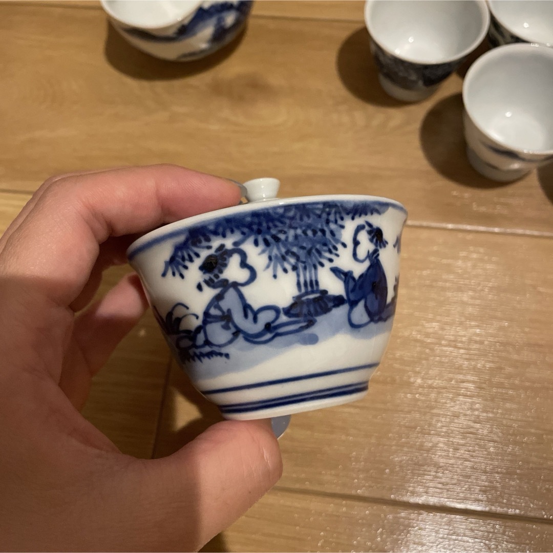 平安 竹泉 茶器セット 染付 煎茶器セット 急須 湯冷し 湯呑み 5 平安 竹泉 茶器セット 染付 煎茶器セット 急須 湯冷し 湯呑み 5