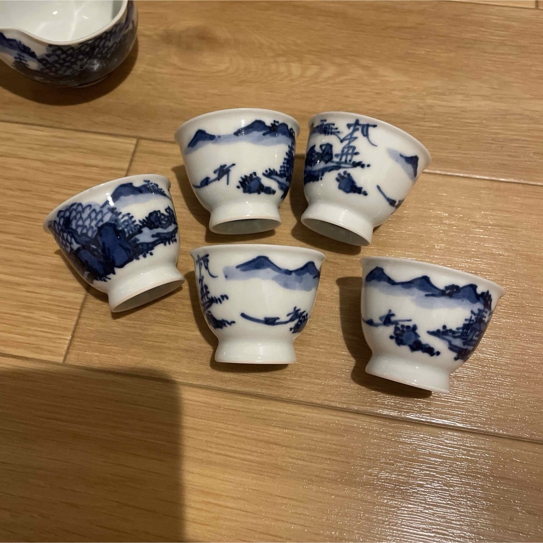 平安 竹泉 茶器セット 染付 煎茶器セット 急須 湯冷し 湯呑み 5 平安 竹泉 茶器セット 染付 煎茶器セット 急須 湯冷し 湯呑み 5