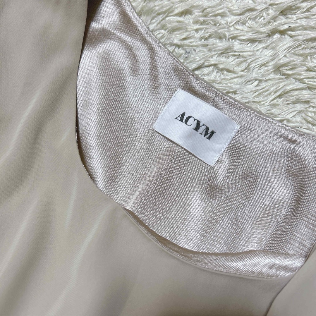 ACYM ♡ Sheer pleats ワンピース ベージュの通販 by aoio shop ACYM ♡ Sheer pleats ワンピース ベージュの通販 by aoio shop