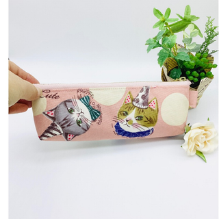 ペンケース☆ソバカスキッズ⭐︎ねこ＆小花柄（ピンク）(ポーチ)
