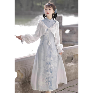 霜降 新中式 日常 改良 中国风 旗袍 中華漢服 チャイナドレス　H13＃(その他ドレス)