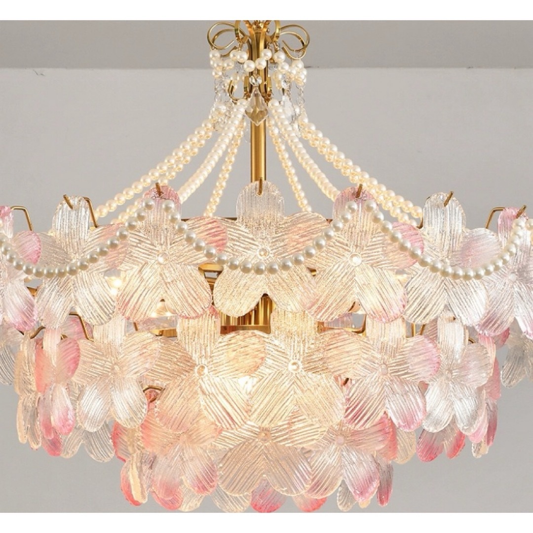 水晶シャンデリア LED ペンダントライトランプ 花柄 天井照明 水晶シャンデリア LED ペンダントライトランプ 花柄 天井照明