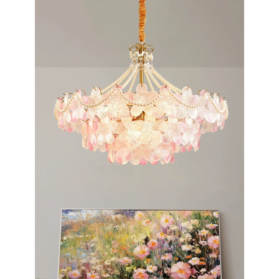 水晶シャンデリア LED ペンダントライトランプ 花柄 天井照明 水晶シャンデリア LED ペンダントライトランプ 花柄 天井照明