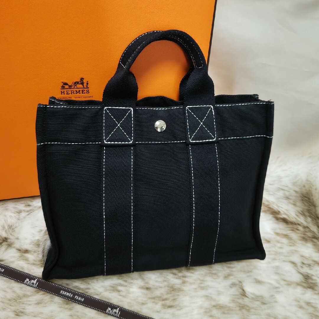 ☆超美品☆HERMES エルメス トートバッグ ドーヴィルPM ブラック ☆超美品☆HERMES エルメス トートバッグ ドーヴィルPM ブラック