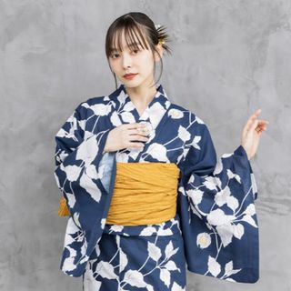 BLANCO 浴衣 兵児帯 2点セット 紺色 ネイビー(浴衣)