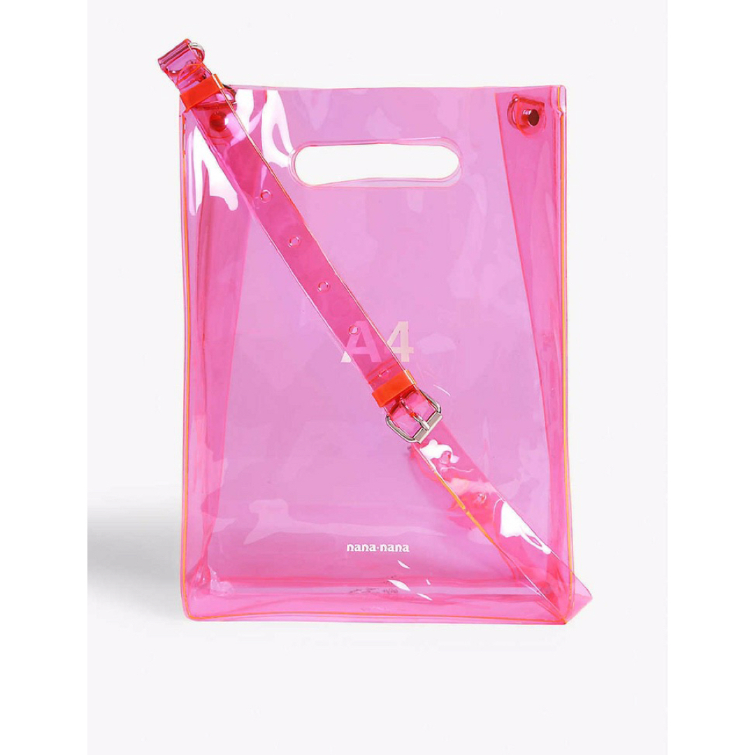 nana-nana ナナナナA4クリア ショルダー バッグ ピンク pvc 透明 nana-nana ナナナナA4クリア ショルダー バッグ ピンク pvc 透明