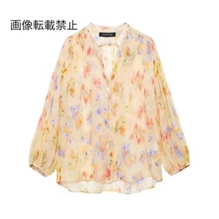 🐚7月新作🏖️14739◆フラワー 花柄 シャツ ブラウス(シャツ/ブラウス(長袖/七分))