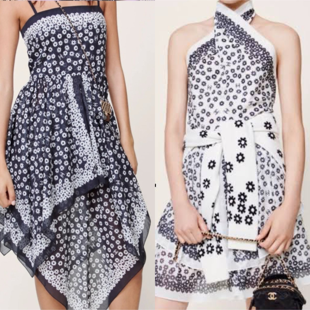 CHANEL - 美品 CHANEL シャネル デイジー コットン ワンピース CHANEL - 美品 CHANEL シャネル デイジー コットン ワンピース