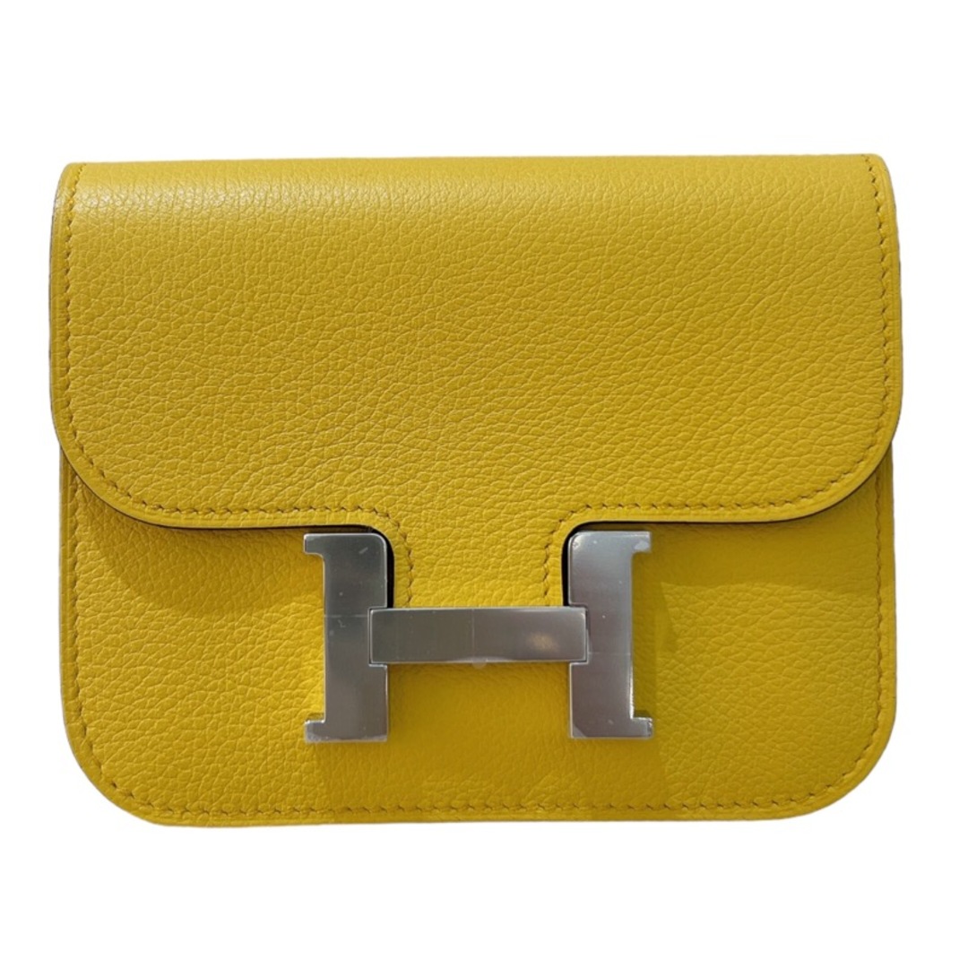 HERMES - 　エルメス HERMES コンスタンススリム　ヴェルソ W刻 サン/ニューブルージーン/SV金具 エバーカラー レディース 二つ折り財布