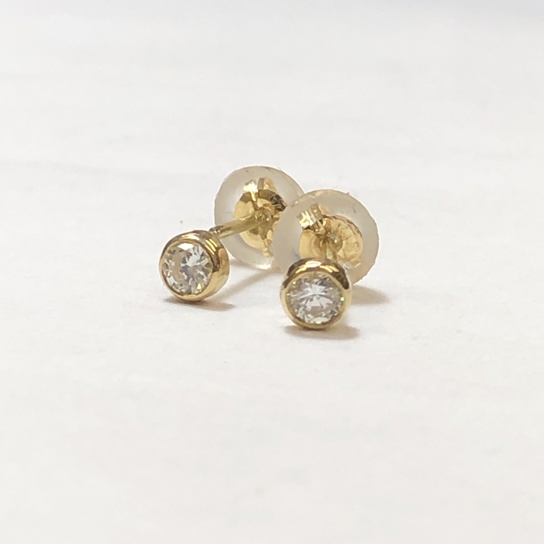 K18 ゴールド ダイヤモンドピアス レディース 1ペア ダイヤふせこみ K18 ゴールド ダイヤモンドピアス レディース 1ペア ダイヤふせこみ
