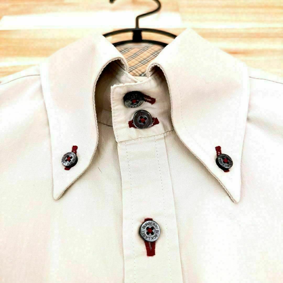 【バーバリーブラックレーベル】ストレッチ ダブルポケット 長袖シャツS ベージュ BURBERRY BLACK LABEL - 【バーバリーブラックレーベル