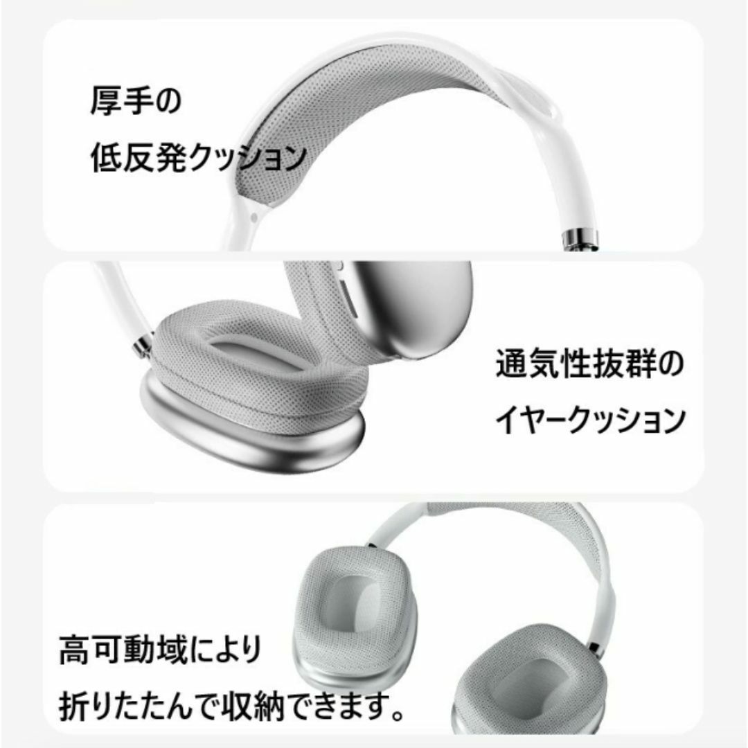 ワイヤレスヘッドホン P 白 シルバーの通販 by カミモク's shop ワイヤレスヘッドホン P 白 シルバーの通販 by カミモク's shop