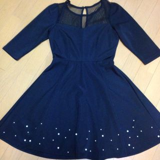 ムルーア(MURUA)のパール付きワンピース☆美品☆(ミニワンピース)