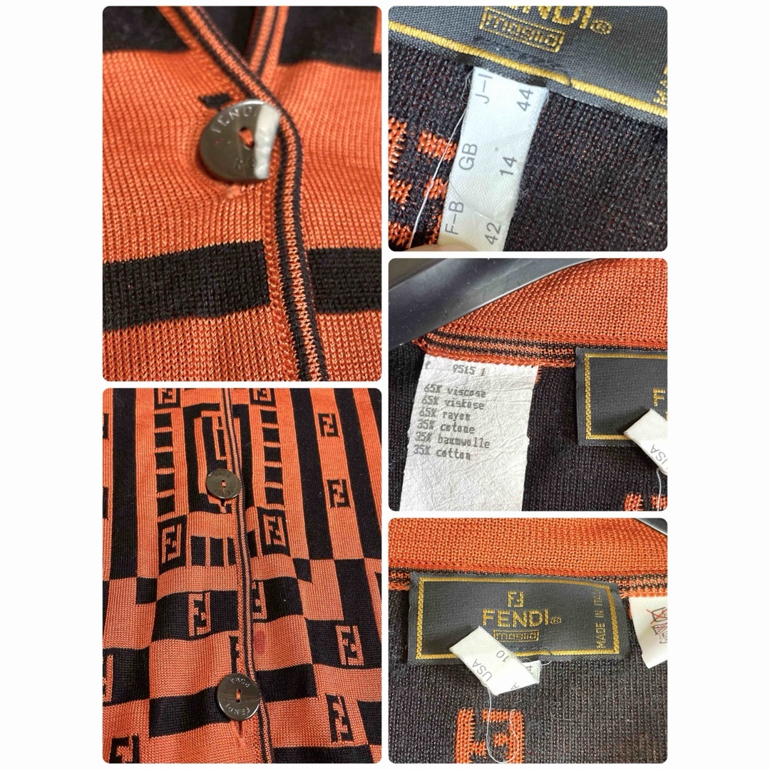 FENDI - 希少 FENDI フェンディ ロゴ ロングカーディガン FF柄 FENDI - 希少 FENDI フェンディ ロゴ ロングカーディガン FF柄