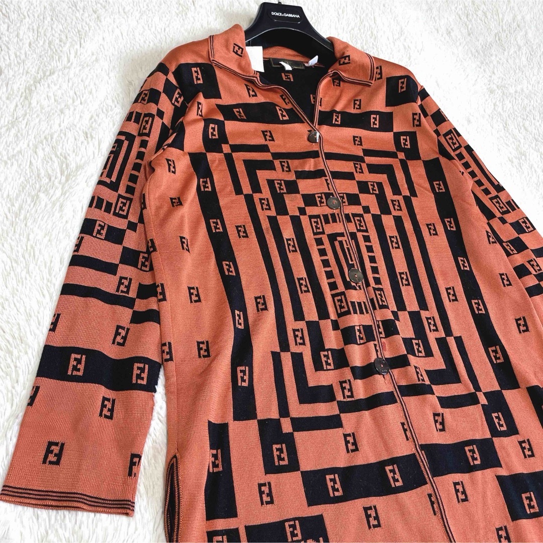 FENDI - 希少 FENDI フェンディ ロゴ ロングカーディガン FF柄 FENDI - 希少 FENDI フェンディ ロゴ ロングカーディガン FF柄