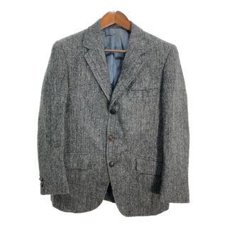 60年代 Harris Tweed ハリスツイード ウール テーラードジャケット ヘリンボーン ヴィンテージ グレー (メンズ XS相当) 中古 古着 R1019(テーラードジャケット)