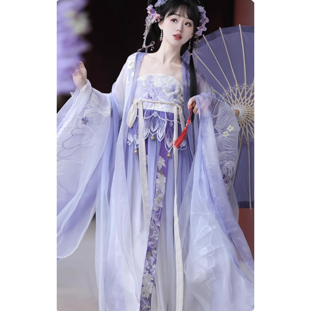 Amazon.co.jp: 醉芙蓉 訶子 斉胸襦裙 刺繍入り 仙女服 中華漢服