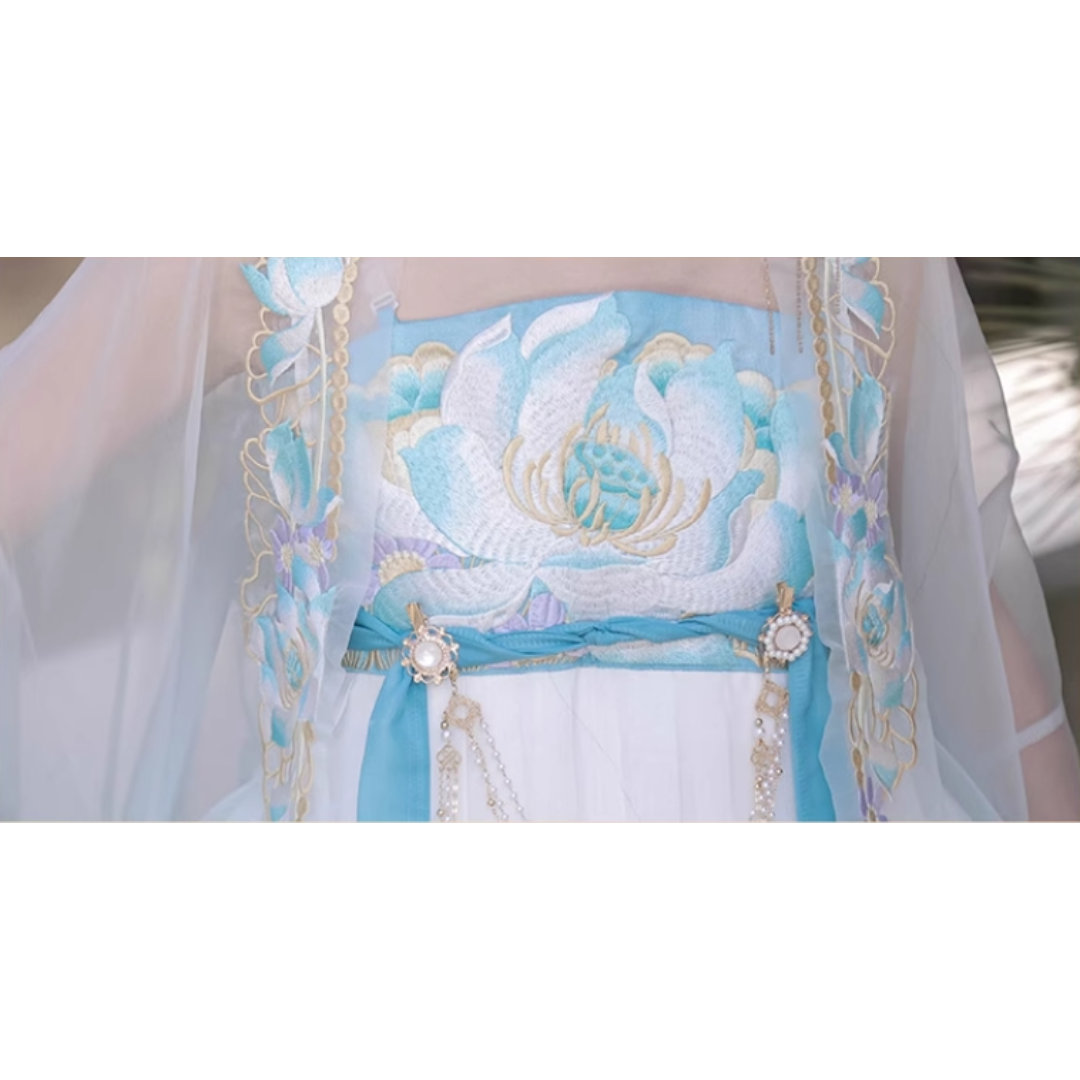 醉芙蓉 訶子 斉胸襦裙 刺繍入り 仙女服 中華漢服 H23＃の通販 by