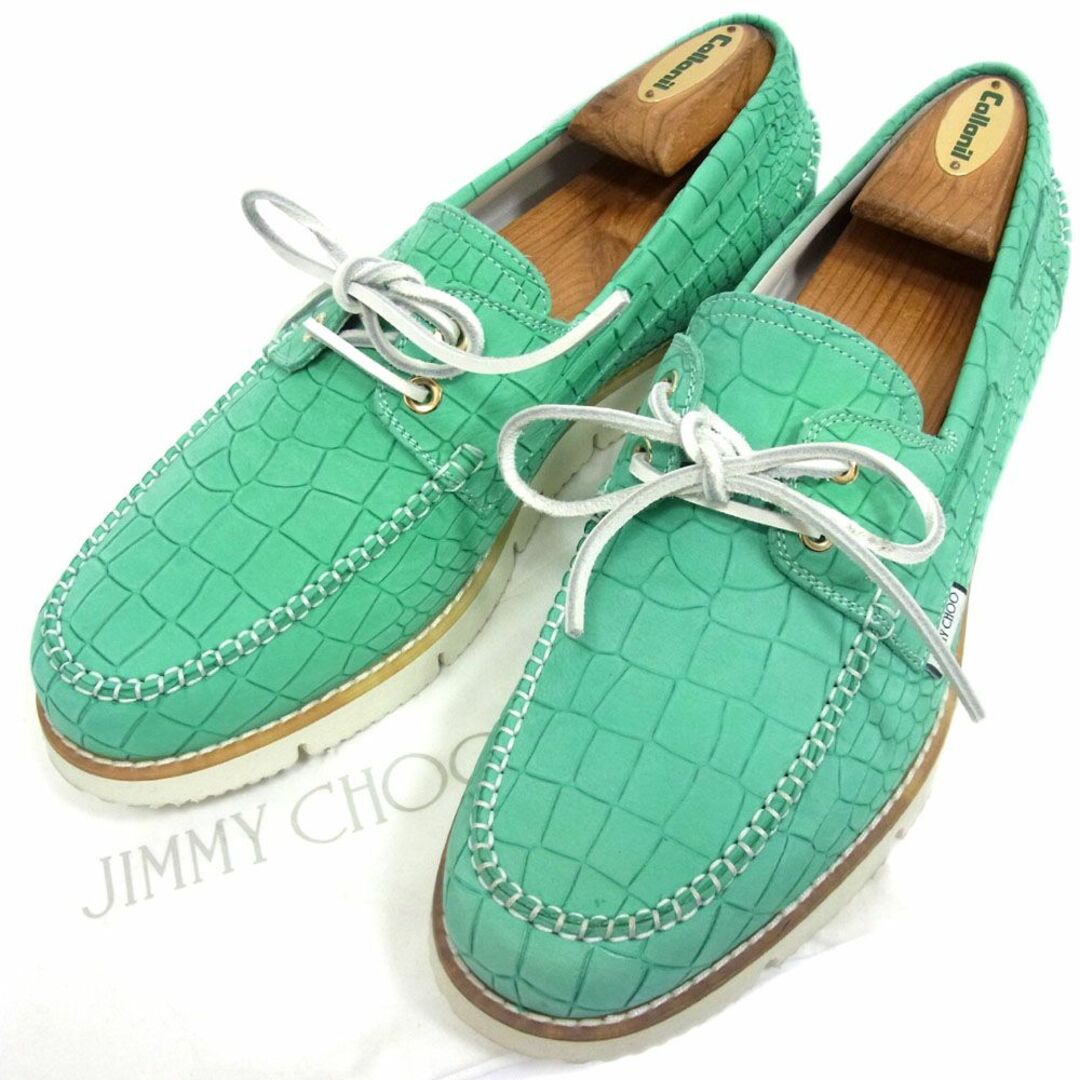 美品 定価10万円○JIMMY CHOO ジミーチュウ レザー デッキ 美品 定価10万円○JIMMY CHOO ジミーチュウ レザー デッキ