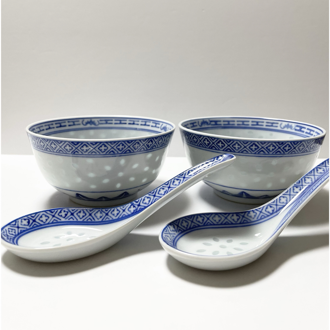 最終お値下げ!中国景徳鎮 蛍焼き スープ椀+レンゲ 2客 透かし 最終お値下げ!中国景徳鎮 蛍焼き スープ椀+レンゲ 2客 透かし