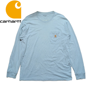 カーハート(carhartt)のcarhartt WIP スカイブルー ポケット ロゴ 長袖Tシャツ(Tシャツ/カットソー(七分/長袖))