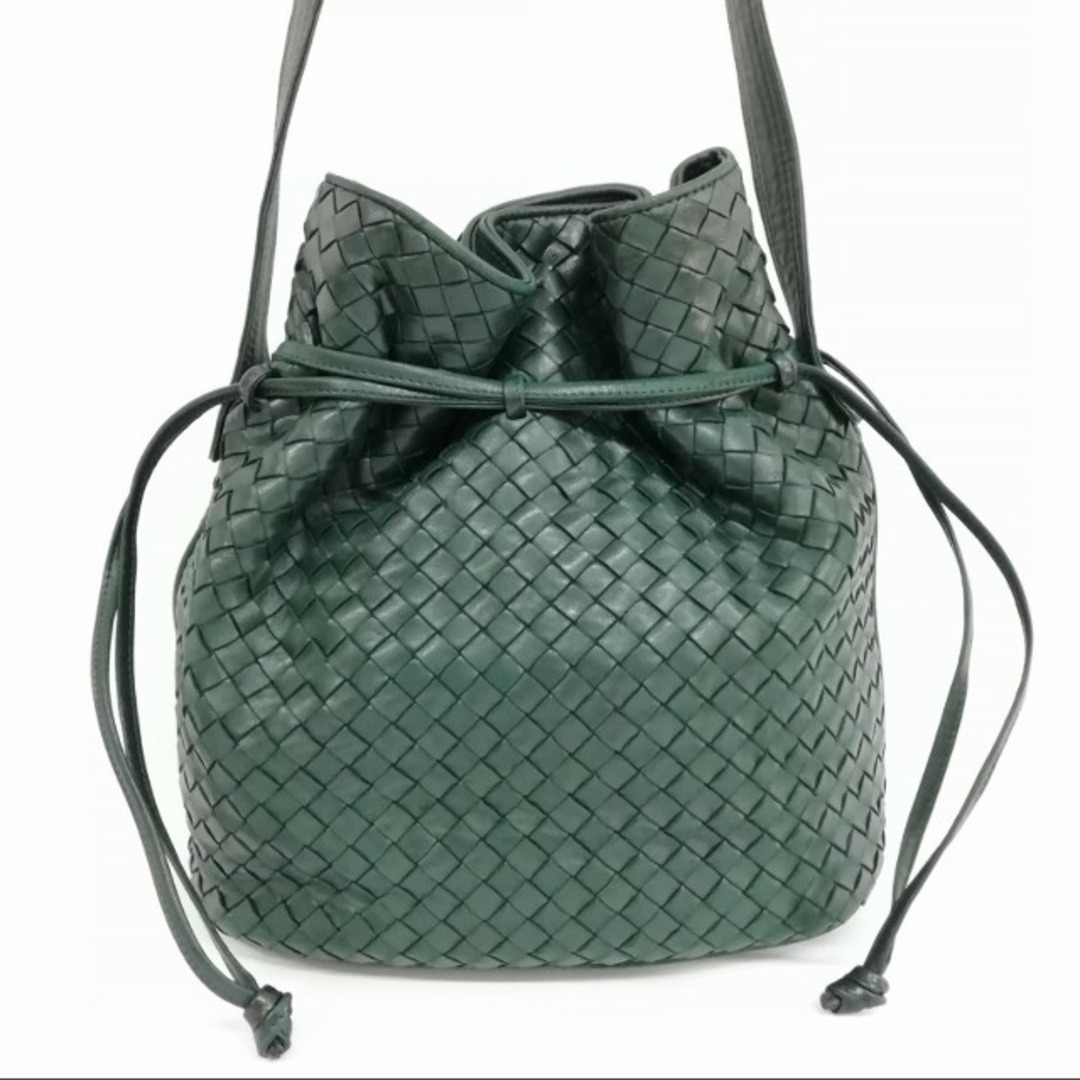 BOTTEGA VENETA - ヴィンテージ イントレチャート ショルダーバッグ 巾着 グリーン