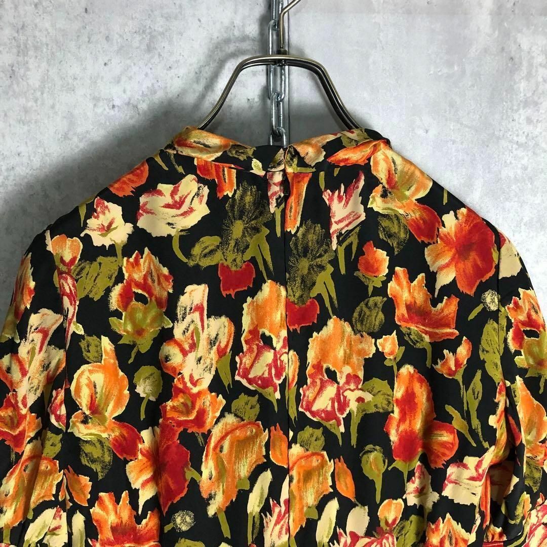 VINTAGE - 【ワンピース】ロング丈 花柄 アート柄 昭和レトロ VINTAGE - 【ワンピース】ロング丈 花柄 アート柄 昭和レトロ