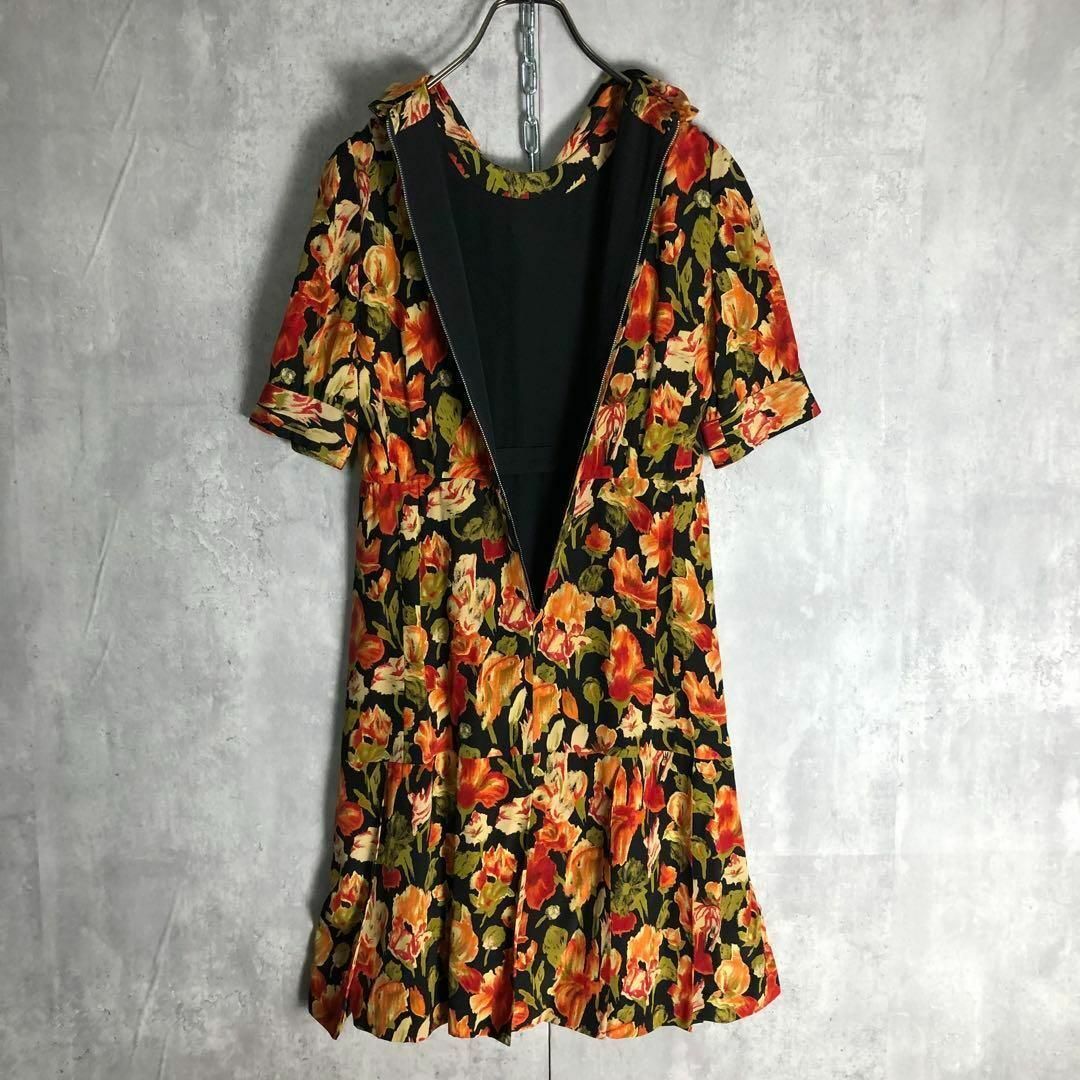 VINTAGE - 【ワンピース】ロング丈 花柄 アート柄 昭和レトロ VINTAGE - 【ワンピース】ロング丈 花柄 アート柄 昭和レトロ