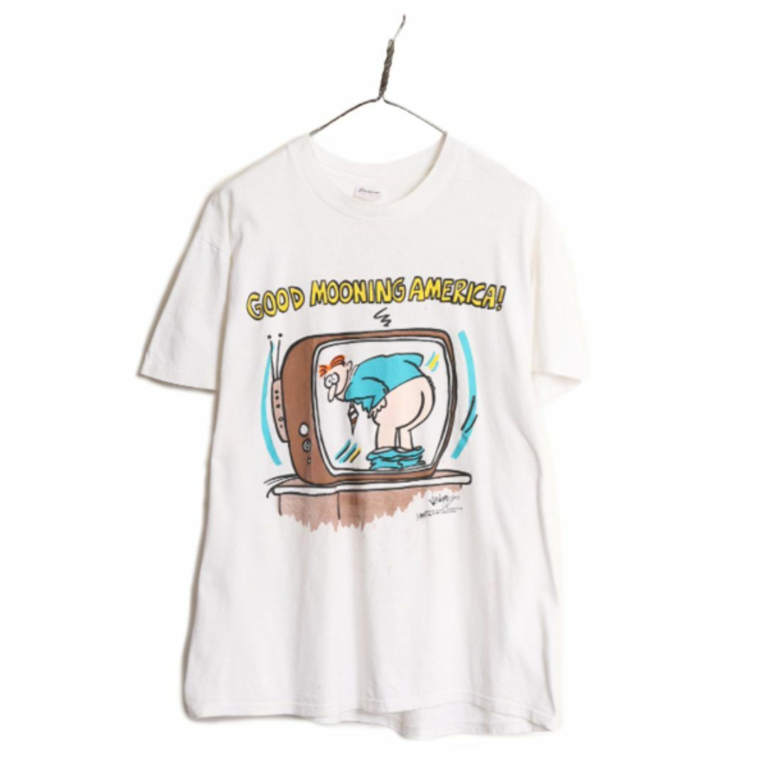 80s USA製 ジョーク イラスト プリント 半袖 Tシャツ メンズ L 80s USA製 ジョーク イラスト プリント 半袖 Tシャツ メンズ L