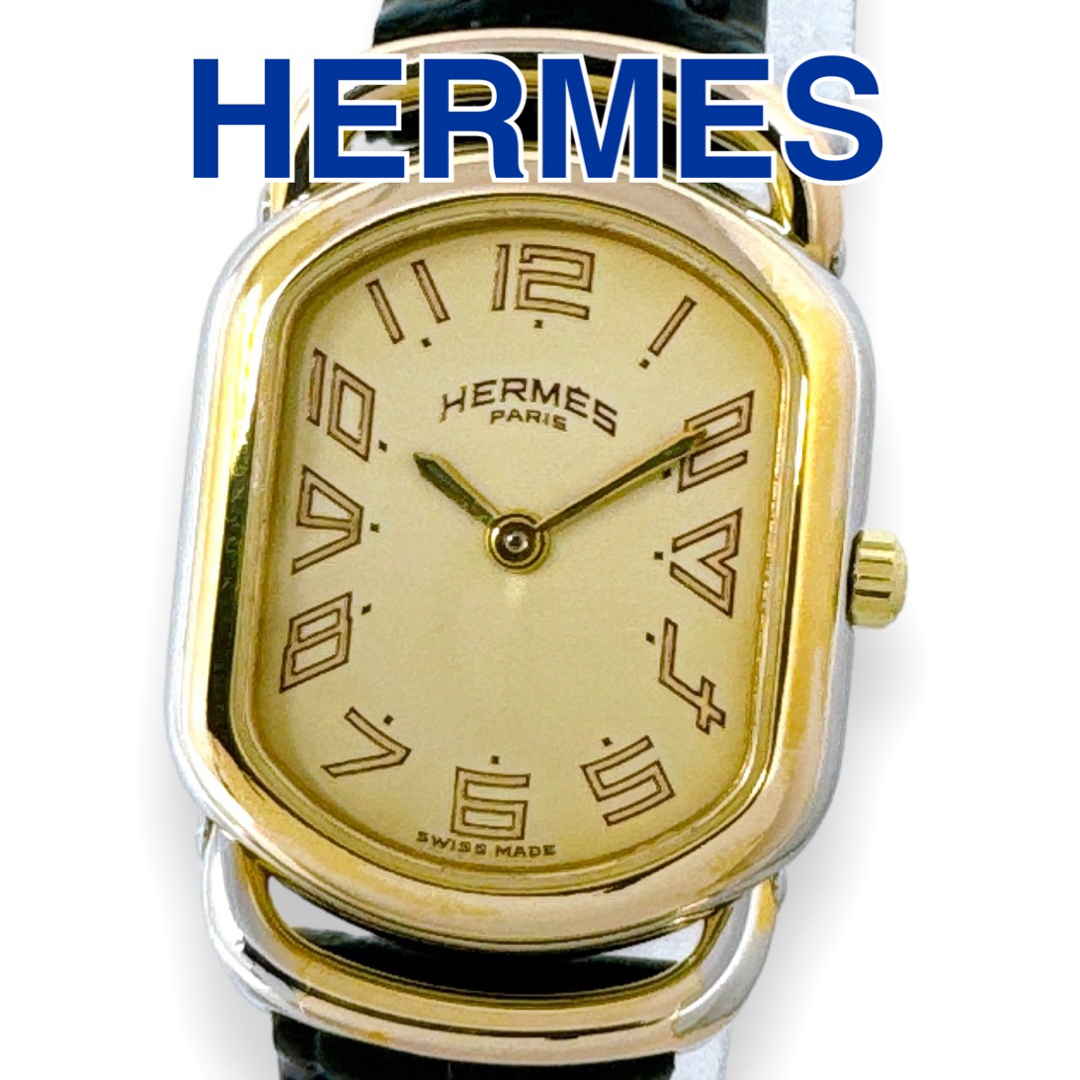 HERMES - エルメス ラリー コンビ 革ベルト レザー クオーツ HERMES - エルメス ラリー コンビ 革ベルト レザー クオーツ