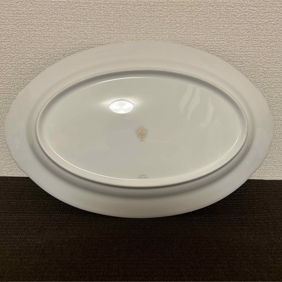 大倉陶園 ロイヤルブルー 瑠璃クラウンエンボス オーバル 大倉陶園 ロイヤルブルー 瑠璃クラウンエンボス オーバル