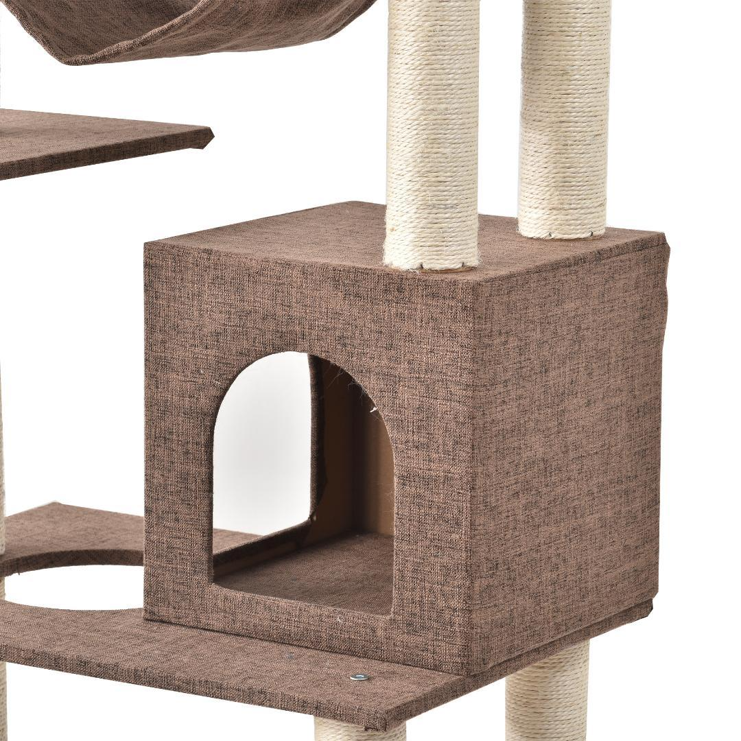 キャットタワー突っ張り省スペースキャットつっぱり全高235-258cm キャットタワー 突っ張り スリム 猫タワー おしゃれ 全高235