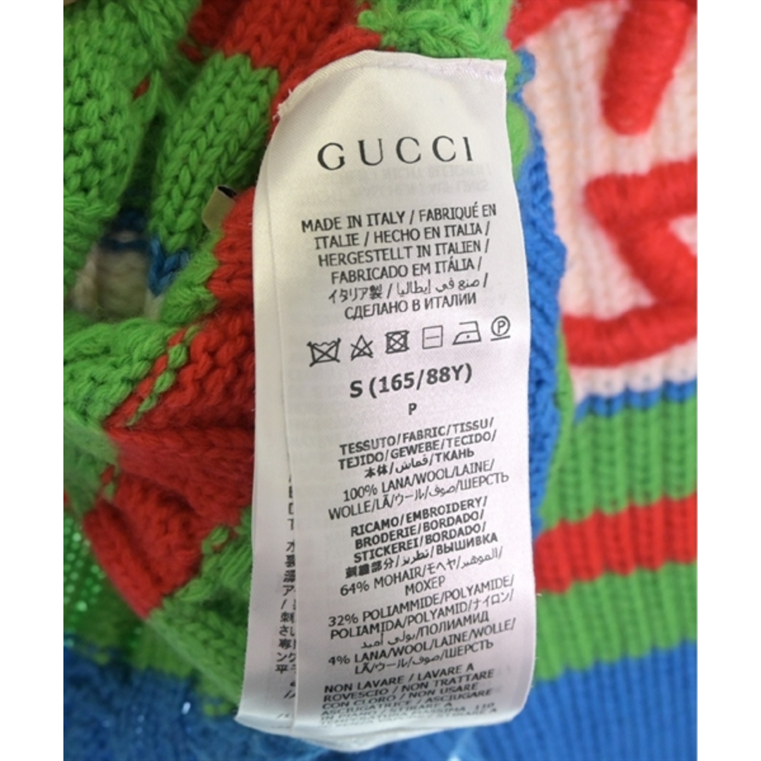 GUCCI - GUCCI グッチ ニット・セーター S 赤x青x緑(総柄 GUCCI - GUCCI グッチ ニット・セーター S 赤x青x緑(総柄