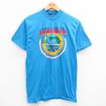 M★古着 半袖 ビンテージ Tシャツ メンズ 80年代 80s ネッシー クルーネック USA製 水色 24jul10 中古