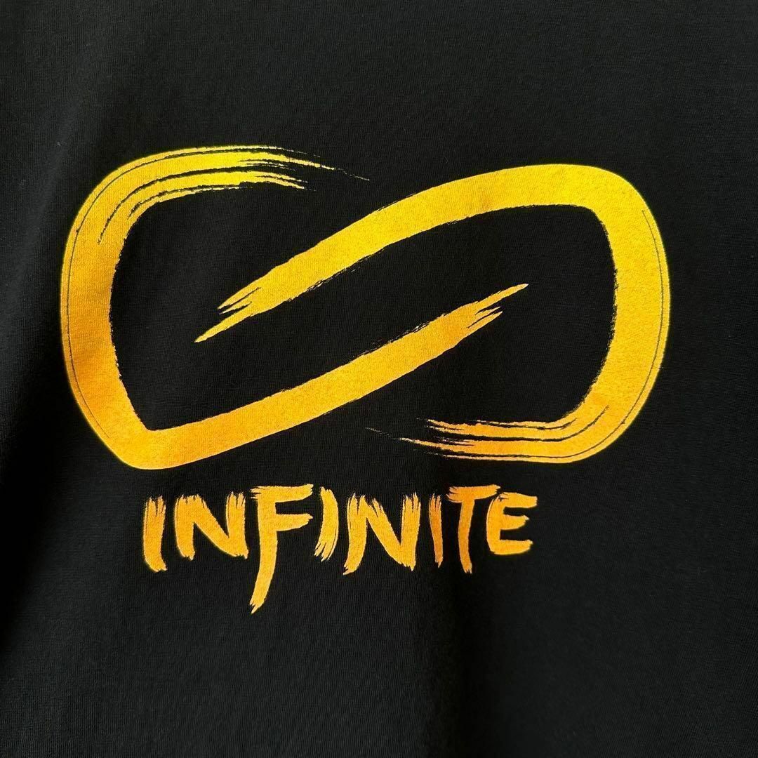 メンズ　古着　INFINITE 企業プリント　半袖tシャツ　黒　L メンズのトップス(Tシャツ/カットソー(半袖/袖なし))の商品写真