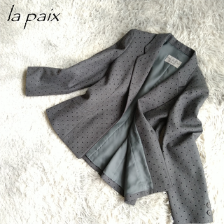 訳アリ　La paix　ドット　テーラードジャケット　B15(テーラードジャケット)