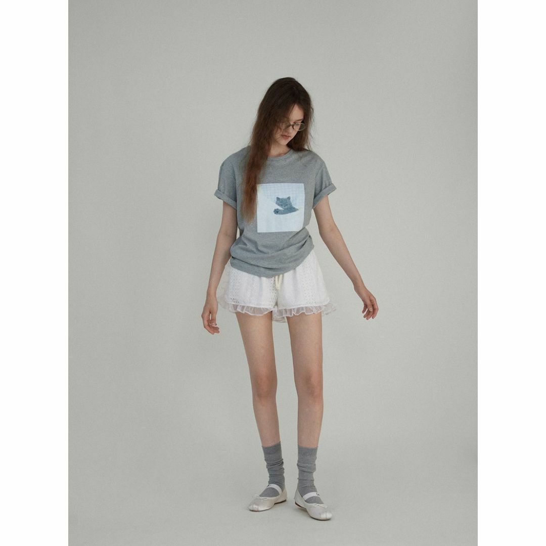 Charles Chaton - Letm 猫柄 帽子うさぎ柄 オーバー Tシャツ