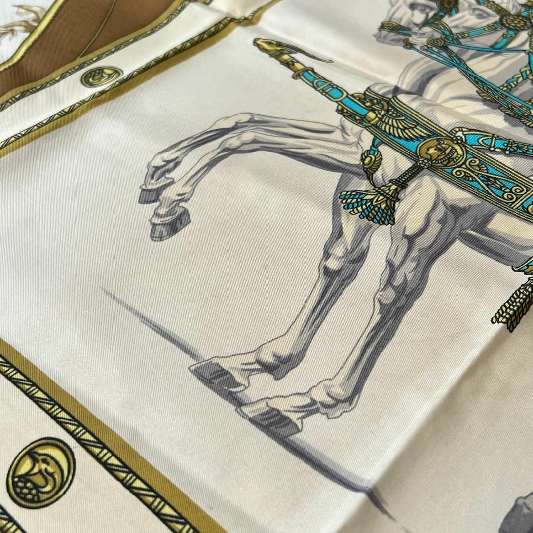 HERMES エルメス カレ90 フランス初代帝国のハーネス イエロー HERMES エルメス カレ90 フランス初代帝国のハーネス イエロー