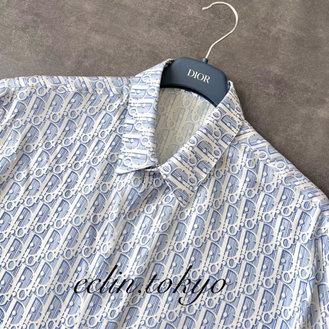 Dior - DIOR MEN 2024 オブリーク シルクツイル 半袖 シャツ Dior - DIOR MEN 2024 オブリーク シルクツイル 半袖 シャツ