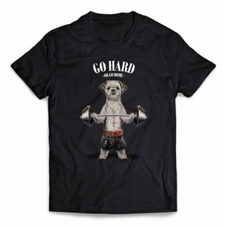 【筋トレ シーズー 犬 いぬ】Tシャツ メンズ レディース キッズ 半袖 ジム(Tシャツ/カットソー(半袖/袖なし))