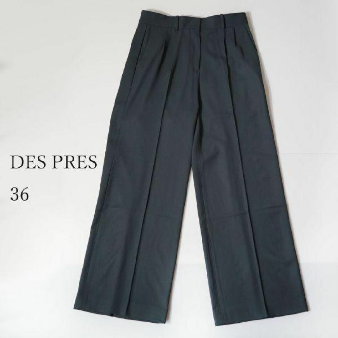 デプレ DES PRES パンツ 36 グレー ツータックワイドパンツ デプレ DES PRES パンツ 36 グレー ツータックワイドパンツ
