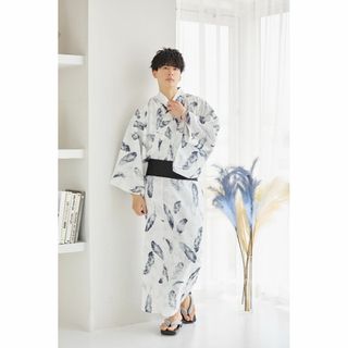 アンダンテ(ANDANTE)の新品 浴衣 セット 浴衣セット ゆかた 大人 メンズ フェザー 黒 Y4-67(浴衣)