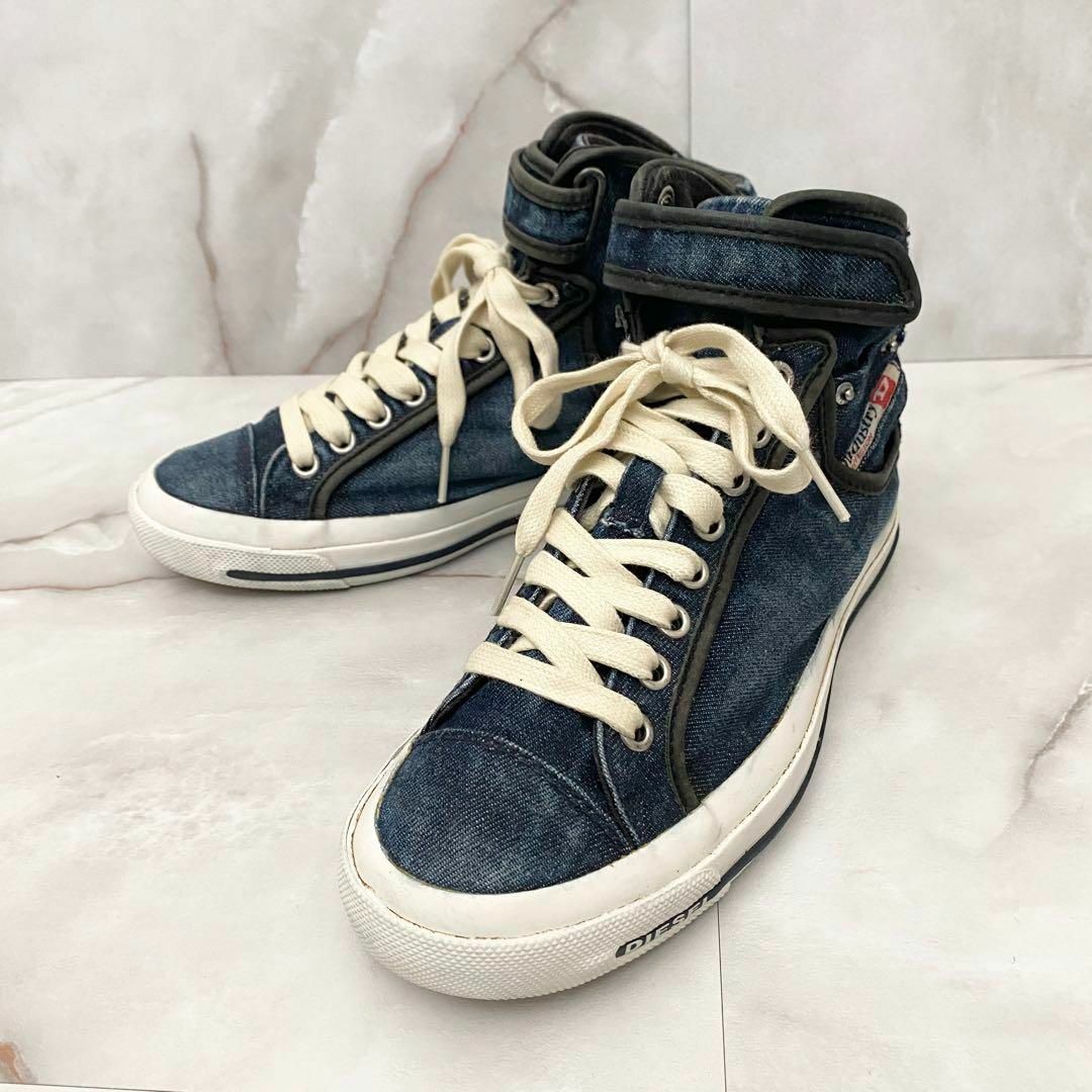 DIESEL - A13599【美品】ディーゼル デニムハイカットスニーカー DIESEL - A13599【美品】ディーゼル デニムハイカットスニーカー
