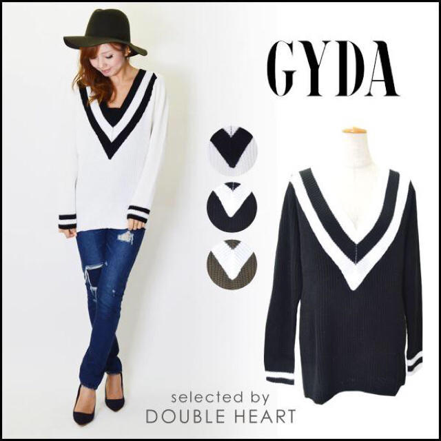 GYDA(ジェイダ)のGYDA*Vネックニット白 レディースのトップス(ニット/セーター)の商品写真