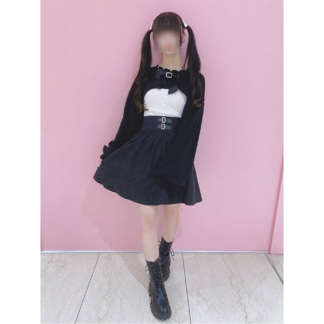 Ank Rouge - □Ank Rouge□合皮ベルトギャザースカート ブラック Ank Rouge - □Ank Rouge□合皮ベルトギャザースカート ブラック