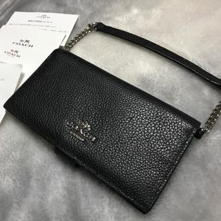 コーチ(COACH)の未使用 保管品 黒 レザー iPhone ケース COACH(iPhoneケース)