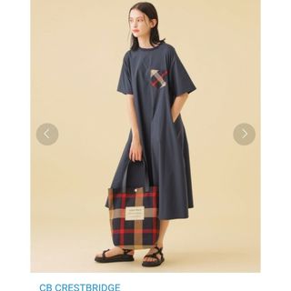 ブルーレーベルクレストブリッジ(BLUE LABEL CRESTBRIDGE)のブルーレーベル CB クレストブリッジ ワンピース ポケットチェック(ロングワンピース/マキシワンピース)